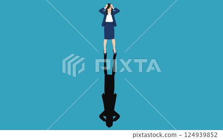 有陰影的女商人的插圖 124939852