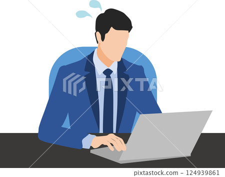 一位商人在工作中失敗並急於處理這種情況的例子 124939861