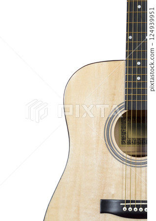Acoustic guitar on a white background Acoustic guitar on a white background 124939951
