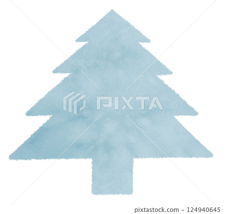 水彩紋理樹形框架插圖素材 124940645