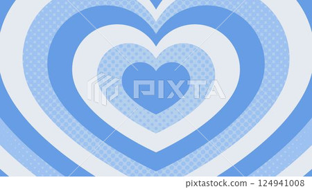 Concentric hearts, halftone dots background, pop design 124941008