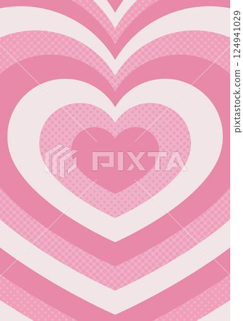 Concentric hearts, halftone dot background, pop design, portrait orientation 124941029