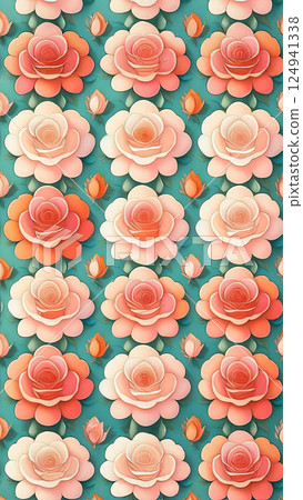 Smartphone wallpaper: Cute rose pattern illustration 3 124941338