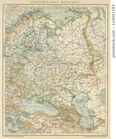 Early 20th century world map Russia 124941393