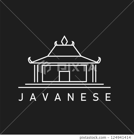 black line joglo house logo icon vector concept design template 124941414
