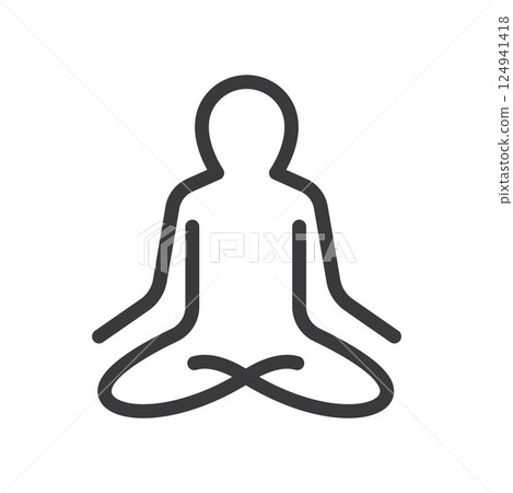 meditation line icon vector element design template 124941418