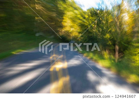 Blurred double vision abstract image of street buzzed drunk driving 124941607