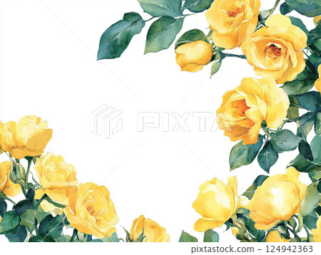 黃玫瑰框架 124942363