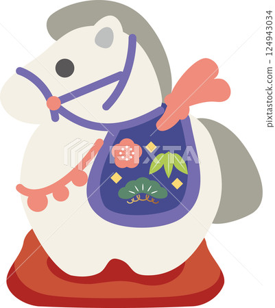 2026年新年賀卡2026年黏土鈴鐺十二生肖馬馬馬年馬年可愛裝飾插圖素材 2026年新年賀卡2026年黏土鈴鐺十二生肖馬馬馬年馬年可愛裝飾插圖素材 124943034