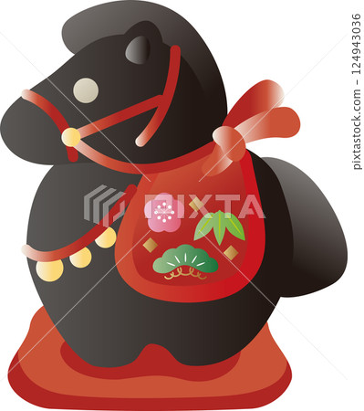 2026年新年賀卡2026年黏土鈴鐺十二生肖馬馬馬年馬年可愛裝飾插圖素材 2026年新年賀卡2026年黏土鈴鐺十二生肖馬馬馬年馬年可愛裝飾插圖素材 124943036
