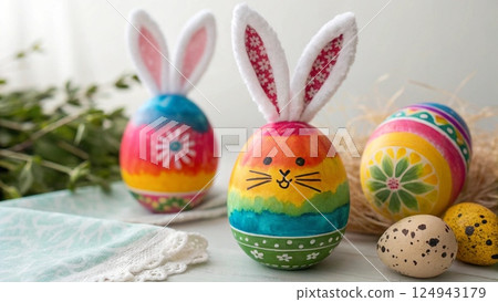 easter bunny in a basket easter bunny in a basket 124943179