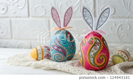 easter bunny on the carpet 124943181