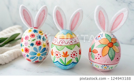 easter bunny in a basket 124943188