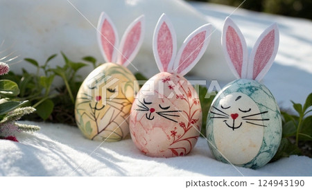 easter bunny in the snow 124943190