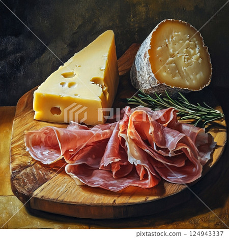 Prosciutto and cheese Prosciutto and cheese 124943337
