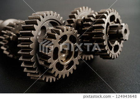Metal gear wheel engine car and bike, mechanic industry. 124943648