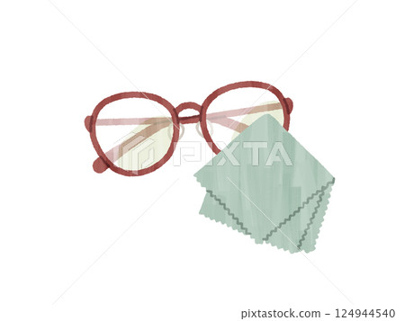 Glasses and glasses cleaning cloth - Gouache Glasses and glasses cleaning cloth - Gouache 124944540