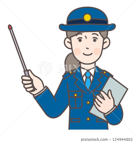 拿著指點桿的女警察 拿著指點桿的女警察 124944802