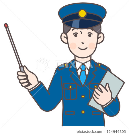 拿著指點桿的警察 124944803