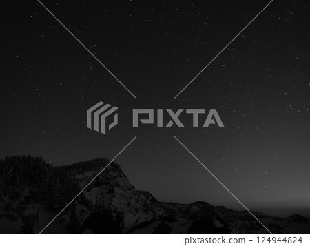 Asama outer rim and the North Star at dawn (Monotone, 20250405042621) 124944824