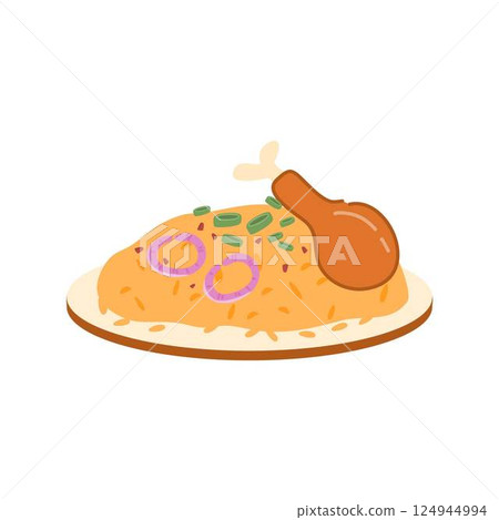 chicken biryani indian cuisine illustration chicken biryani indian cuisine illustration 124944994