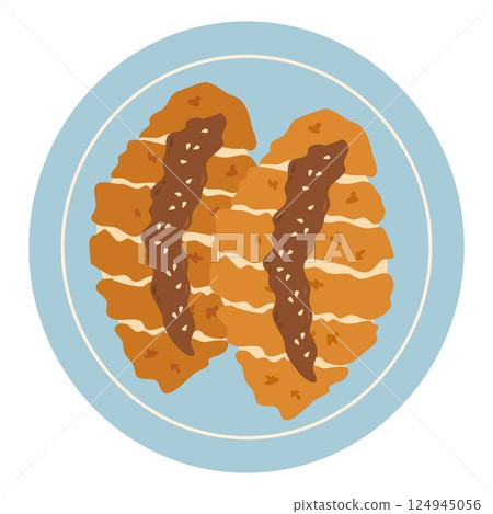 Japanese Cuisine Chicken Katsu illustration Japanese Cuisine Chicken Katsu illustration 124945056