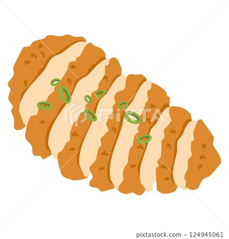 sliced Chicken katsu japanese food illustration sliced Chicken katsu japanese food illustration 124945061