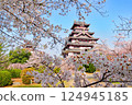 Fushimi Castle seen through the cherry blossoms 124945185