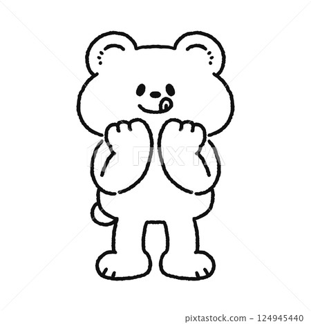 Bear sticking out his tongue line drawing Bear sticking out his tongue line drawing 124945440