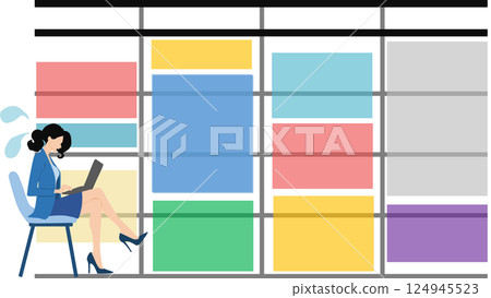 密集的線上會議日程的圖示 124945523