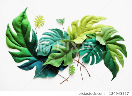 Vibrant Green Foliage Arrangement Showcases the Beauty of Nature's Textures. Generative AI 124945857