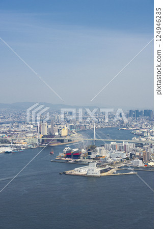 [豎圖]大阪城市風景 124946285