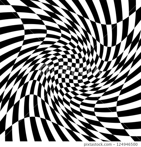 Checkered pattern background, checkerboard distorted squares 124946500