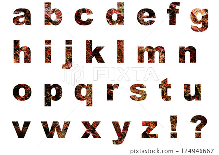 字母 1 小寫紅色石頭紋理 124946667