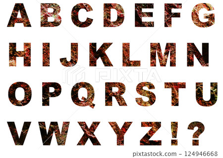 字母 1 大寫字母紅色石頭紋理 124946668