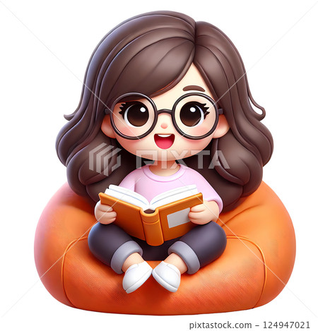 Girl reading a book 124947021