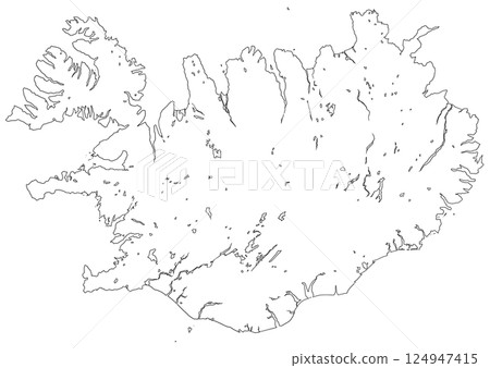Blank map of Iceland Blank map of Iceland 124947415