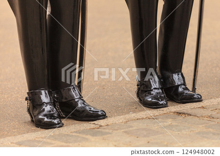 Part of body, solider horse guards boots in UK 124948002