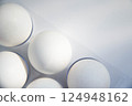 Fresh Eggs in Minimalist White Tray for Culinary Art and Design Concepts 124948162