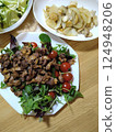 Simple, home-cooked dinner 124948206