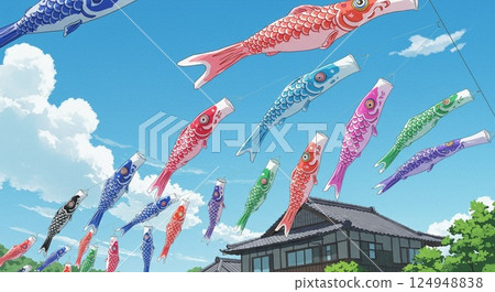 鯉魚stream在藍藍的天空中游泳 鯉魚stream在藍藍的天空中游泳 124948838