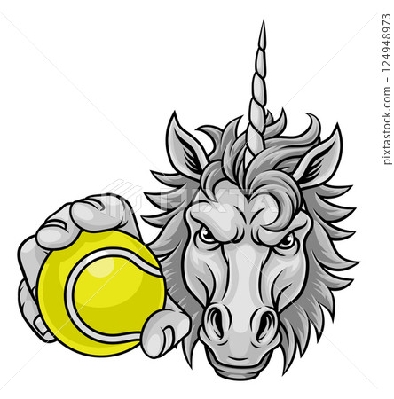 Unicorn Horse Stallion Basketball Sports Mascot 124948973