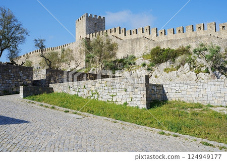 Castle and wall of European Obidos city at Leiria district in PORTUGAL Castle and wall of European Obidos city at Leiria district in PORTUGAL 124949177