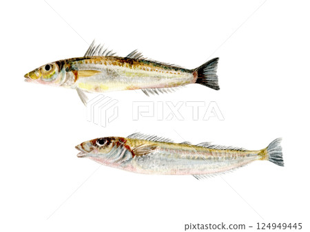 Hand-drawn watercolor painting of a kiss 124949445