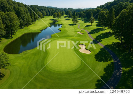 Aerial photograph of golf course Aerial photograph of golf course 124949703