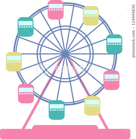 Colorful Ferris wheel illustration material 124949830
