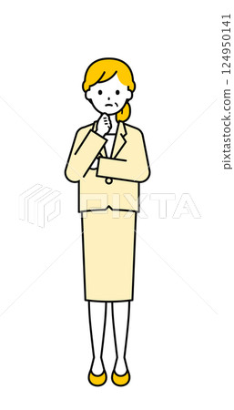 Full body pose_simple senior office worker woman 10 Full body pose_simple senior office worker woman 10 124950141