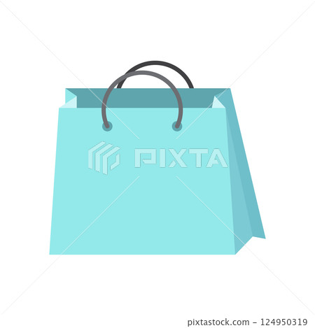 Shopping bag packing icon in flat style. Package vector illustration on isolated background. Purchase sign business concept. 124950319