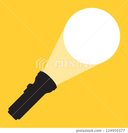 Flashlight icon in flat style. Electric lamp vector illustration on isolated background. Pocket lantern sign business concept. Flashlight icon in flat style. Electric lamp vector illustration on isolated background. Pocket lantern sign business concept. 124950377
