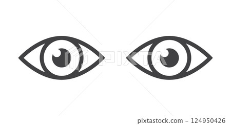 Human eye icon in flat style. Eyeball vector illustration on isolated background. Vision sign business concept. 124950426